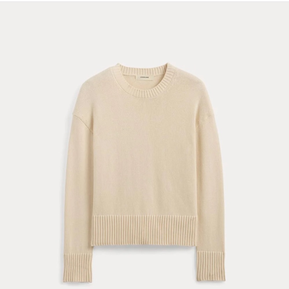 EVERLANE organic Cotton Square Crewneck sweater canvas cream women’s M